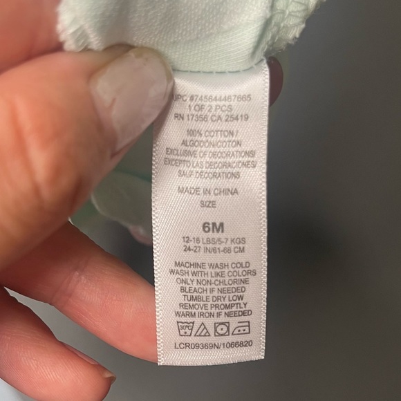 Little Me 6 Months Baby Girls Bunny Romper Hat Matching Set Easter Outfit Ruffle - Picture 12 of 13